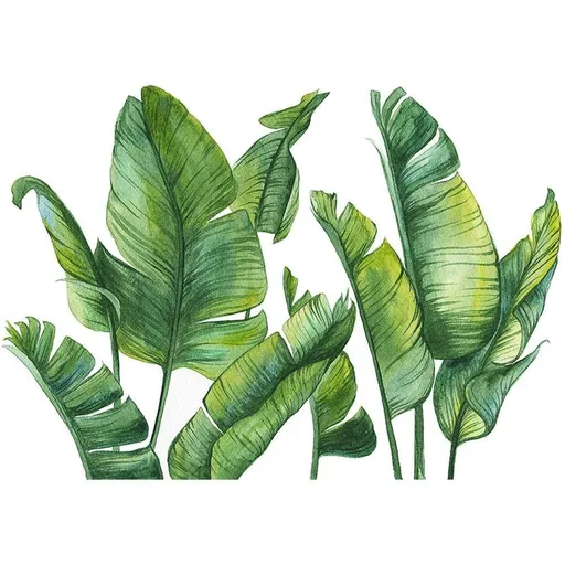 Tropical Leaves Wall Decals Removable Jungle Green Palms Tree Plant Wall Stickers for Living Room Kids Room Bedroom Playroom TV
