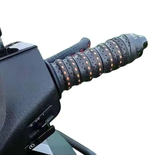 Non-Slip Soft Silicone Grip Tape - Universal Wrap-Around Motorcycle Handlebars Tape with Air Vent Holes, Anti-Slip Handlebar Grips for Scooters, E-Bikes and Dirt Bikes