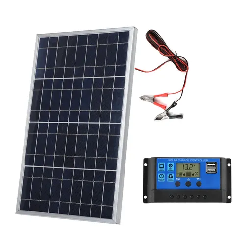 Solar Panel 10W 12V Polycrystalline Silicon Solar Panel with Controller for Camping Outdoor Activities