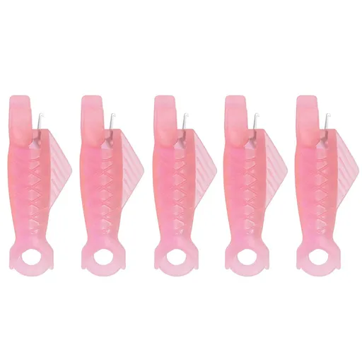 5 Piece Sewing Machine Needle Threaders, automatic fish mouth threader tool for quick machine sewing and embroidery, Hot Pink