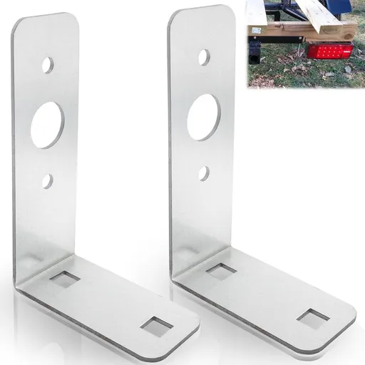 2 Pcs Trailer Light Brackets L Shape Tail Light Mounting Bracket Galvanized L Shape Tail Light Bracket for Boat Utility Trailer Lights Parts Accessories (4.5 x 3 x 1.5 Inch)