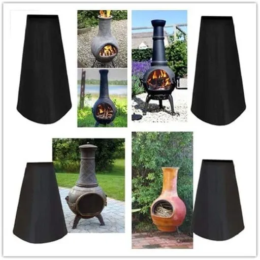 Outdoor Waterproof Weatherproof Chimney Fire Pit Fountain Protective Garden Heater UV Cover Year Around Protection(28D x 48H)