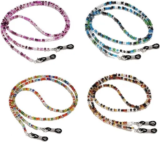 4 pieces - Glasses cord - Glasses chain - Sunglasses cord - Glasses cord - Glasses chain - Glasses strap - 70CM - color - for men women - man-made pearl - Glasses Accessory - Glasses cords