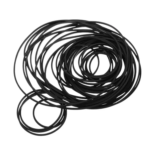 Rubber Drive Belt 50Pcs for DVD CD VCR Drives Flat Belts Home Use Black 3.1x3.1In