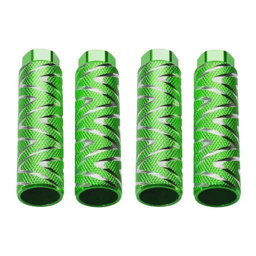 4 pcs Aluminum Alloy Bike Pegs Bmx Pedals Fit 3/8 Inch Axles Bicycle Back Pedals, automotive replacement use, Green Color