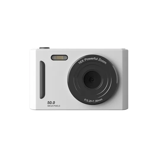 50MP HD Digital Camera 8X Zoom Dual Lens System White