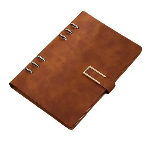 Professional Watercolor Sketchbook with 6-Ring Binder, 100 cores with A5-6 horizontal lines Cotton Acid-Free Cold Press Paper, for Artists, Students & Adults (brown)
