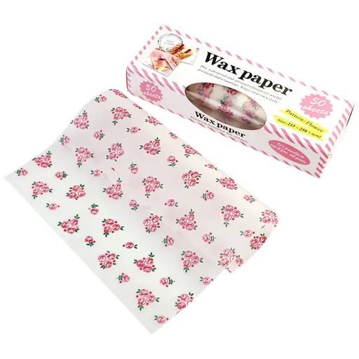 Wax Paper, Food Picnic Paper, 50 sheets Grease Proof Paper, Waterproof Dry Hamburger Paper Liners Wrapping Tissue for Plastic Food Basket C