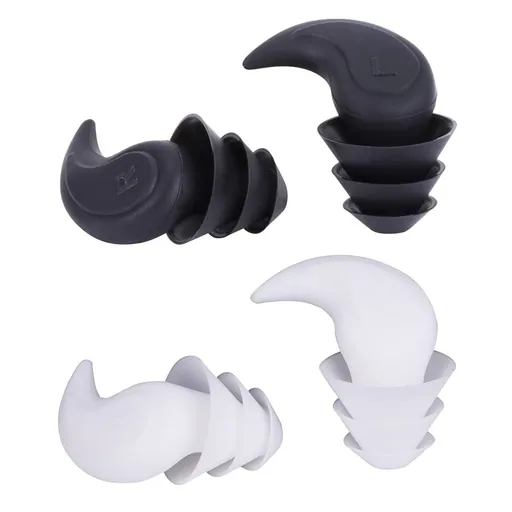 Sleeping Noise Reduction Ear Plugs Comfortable Silicone Ear Plug Sound Blocking Earplugs 2 Pair for Sleep Snoring (White Black)
