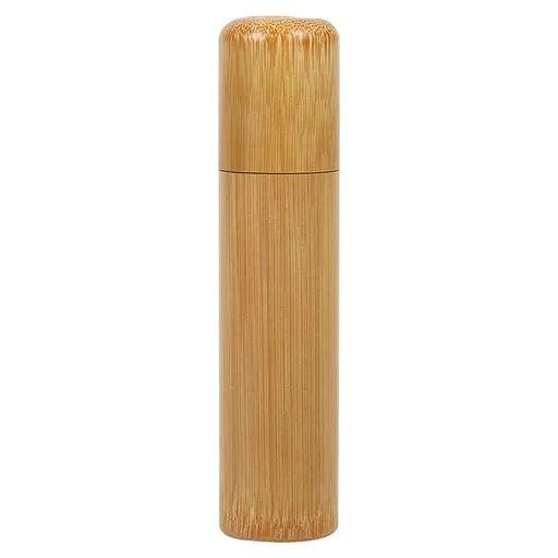 1Pc Round Portable Handmade Natural Bamboo Tea Jar Storage Holder Container Box (2.5 x 12cm)