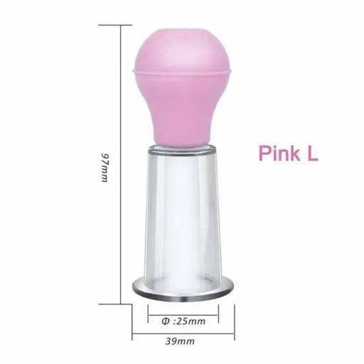 House Of Dasein Nipple Suckers Clit Vacuum Pump Breast Suction Bdsm Toys - Pink - L