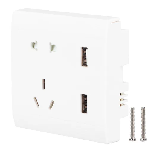 Multi-Functional Wall Power Outlet Socket with 2 USB Port 13A for Home Office AU Plug 110/220V