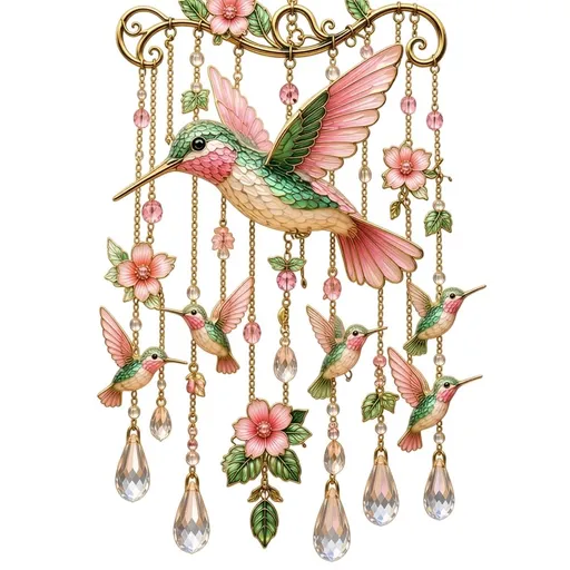 Hummingbird Wind Chimes for Outside, Graceful Colorful Bird Sun Catcher Wind Chime, Garden Decor for Patio Porch Yard Balcony, Hanging Windchimes Gifts