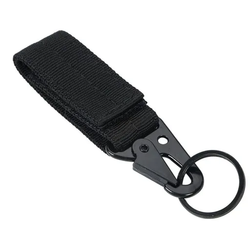 Tactical Gear Clip, Nylon Key Ring Holder or Tactical Belt Keepers Military Utility Hanger Carabiner Tactical Hook, Black