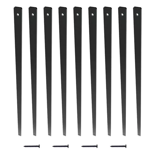 Staircase Metal Balusters, 38'' x 1'' Flat Aluminum Alloy Decorative Banister Spindles, 72 Pack Deck Baluster with Screws, Classic Hollow Deck Railing Satin Black Powder Coated for Porch