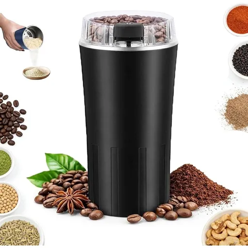 Household Superfine Grinder, Spice Grinder Electric with Stainless Steel Blade, 8-Blade Steel Cutter One-Touch Grinding for Coffee Beans Spices Grains