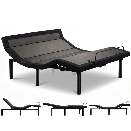 Therapedic Advance Double Adjustable Bed Frame Base with Head Tilt, Massage, USB & Wireless Remote