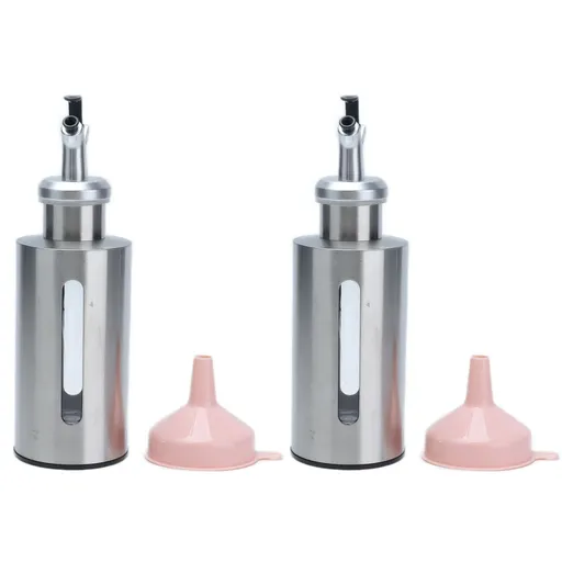 Oil Dispenser Bottle Stainless Steel Easy Refill and Cleaning Modern Olive Oil Dispenser for Vinegar Sauce190ML