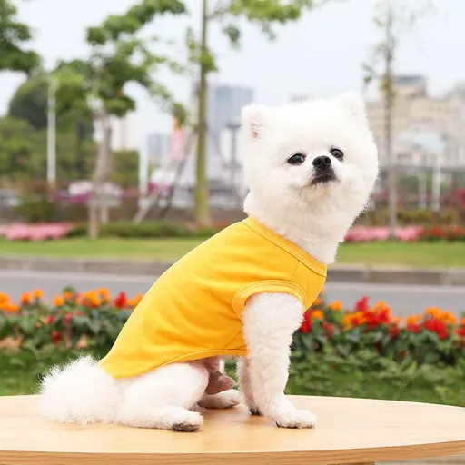 Cotton Pet Vest Clothing for Dogs and Cats by shine Pure cotton vest pure yellow 5XL bust 80 back length 55cm