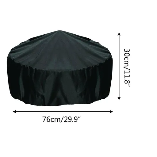 Fire Pit Cover, Heavy Duty Waterproof Outdoor Fire Pit Cover Over Sized, Full Coverage Patio Round Fire Pit Cover, Dustproof Anti UV and Tear Resistant, 29.9 inch