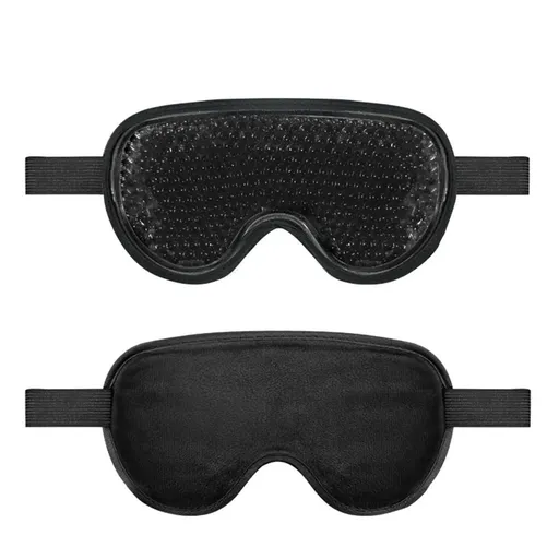 1Pack Reusable Gel Ice Cooling Eye Mask, Cold & Hot Therapy Mask for Sleep, Soft Comfortable Eye Cover for Puffy Eyes Fatigue, Sinuses & Migraines - Black - Size 1Pack