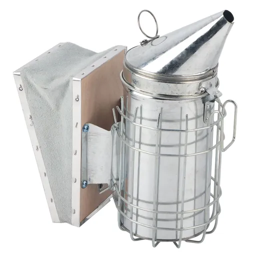 Bee Hive Smoker with Heat Shield Protection Board Iron Beekeeping Equipment