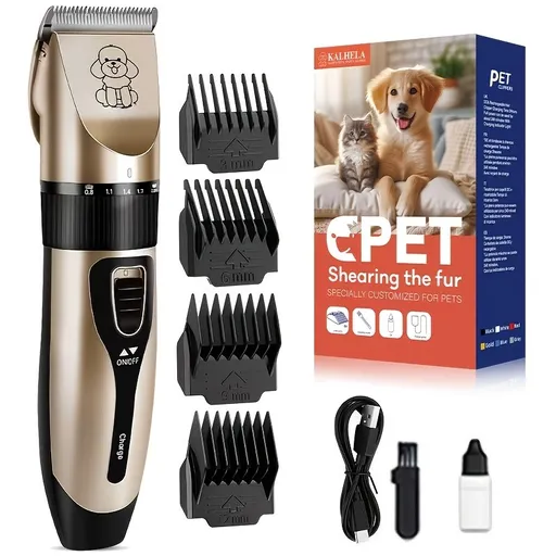 Quiet Pet Grooming Clipper Set for Home Use, Rechargeable Professional Grooming Clipper