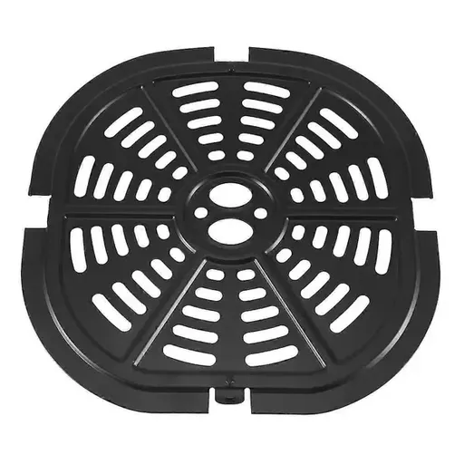 Non-Stick Metal Air Fryer Crisper Plate Replacement for 5 qt Square Air Fryers, Dishwasher-Friendly Grill Pan, Black, 20 cm