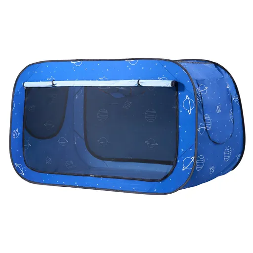 Bed Tent, Pongee Fabric, 2 Doors Breathable Dream Tent with 8.5 mm Fiber Poles on Bed Privacy, Full Size Block out Light Sleeping Bed Canopy, Fit for Kids Playhouse and Adults Sleeping Tent