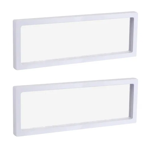 Floating Frame Display Holder Stand 3D Jewelry Display Box White for Ring Necklace Bracelet Earring Pack of 2