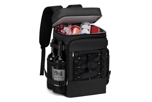 25L Insulated Cooler Backpack Freshness Preservation Backpack For Beach Travel - Black
