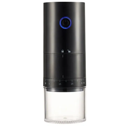 Portable Electric Conical Burr Coffee Grinder , Rechargeable Small Coffee Bean Mill with Grind Settings, External Adjustment