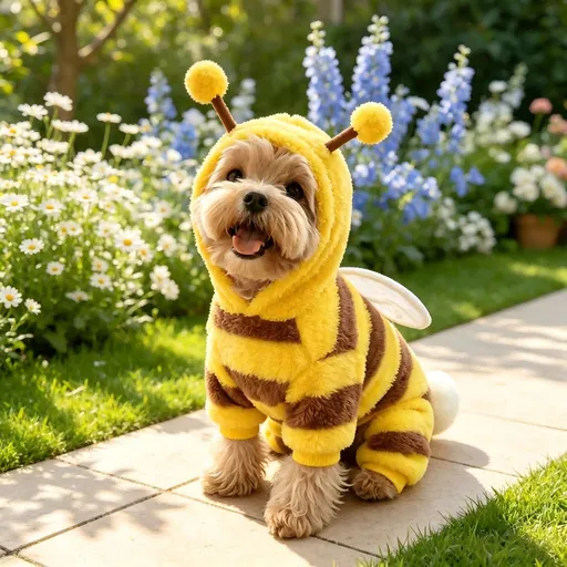 AMOOR Dog Bee Costume Hoodie Wings Wing Bee Four-Legged Dress