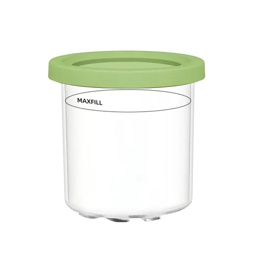 1 or 2 Pieces Ice Cream Tin Container Storage Box for Ice Cream Making Home - Green