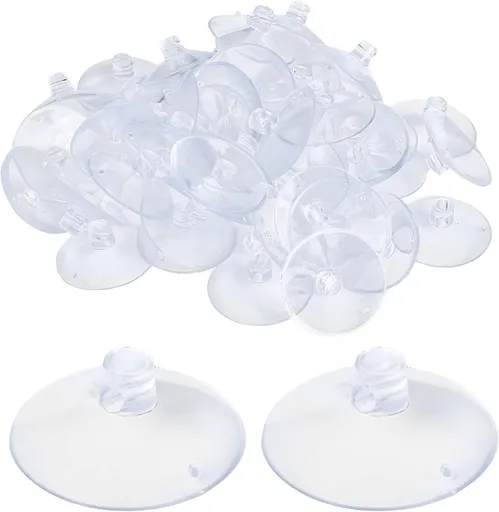 Suction Cup with Hole 1.2'' Glass Suction Pads Clear PVC Sucker Pads Small Suction Holder for Bathroom Wall Door Glass Window Car Shade (50pcs)