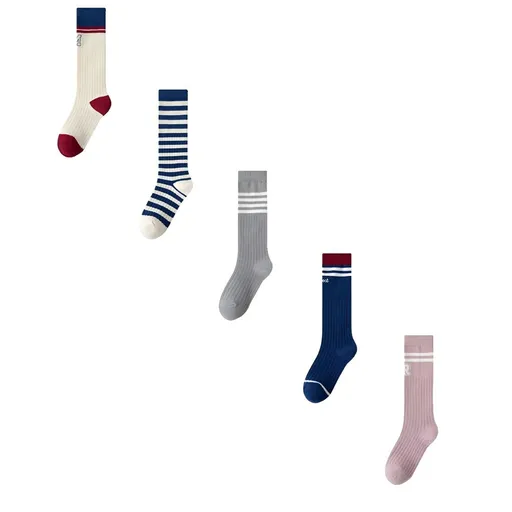 4 Pack Girls Ruffle Socks 6-8 Years Old Knee High Socks Cotton Cute Sport School Fashion Stripe Sock