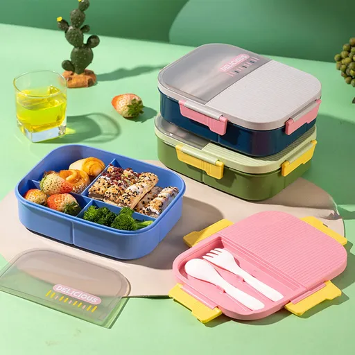 Bento Box Adult Lunch Box, Containers for Adults Men Women, Lunchable Food Container with Utensils, Sauce Jar, Muffin Liners, Microwave & Dishwasher Safe Green#2