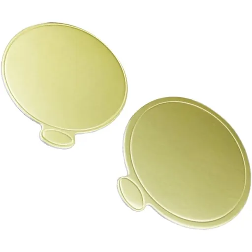 100pcs Round Cardboard Cake Board, Gold Disposable Single Portion Base for Mousse and Dessert Serving