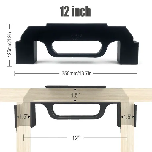 Woodworking Framing Spacer Tool with Bridge Design for Fast Stud Layout and Precise Spacing in Wall Framing, Deck Building, and DIY Carpentry Projects (12inch, Black)