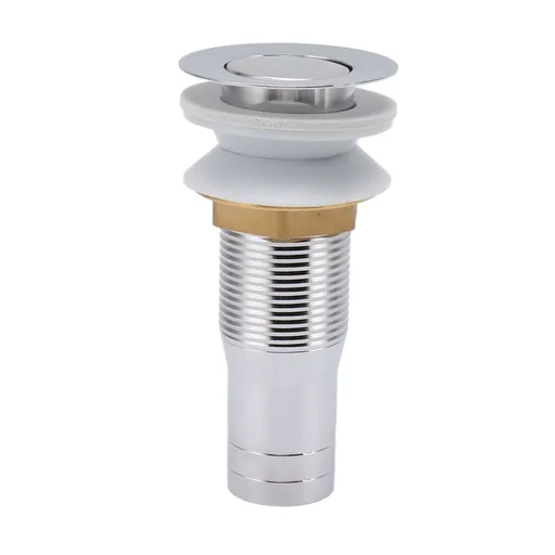 Bathroom Sink Drain Stainless Steel Polished Electroplated Flip Top Anti Blocking Short Vanity Vessel Drain Stopper for Home Kitchen