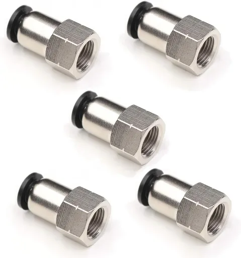 1/4 Inch Air Tube Fittings - 1/8 Npt Female Push To Connect Quick Connect Air Hose Fittings 5Packs