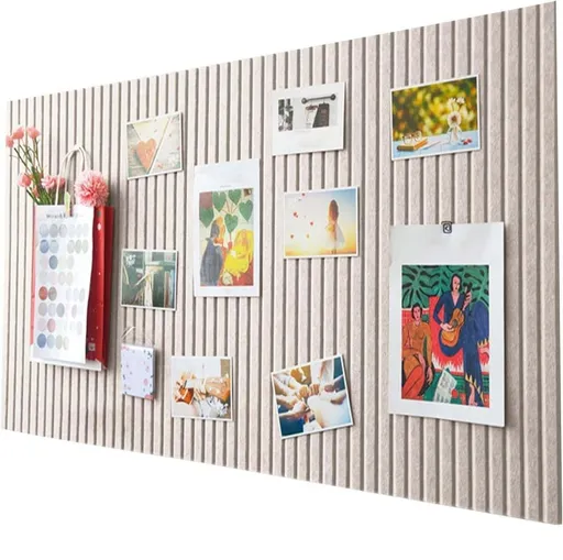 Self-adhesive Photo Board, Decorative Felt and Cork Wall Panel for Photos and Messages, Acoustic Panels Bulletin Board, Light Camel