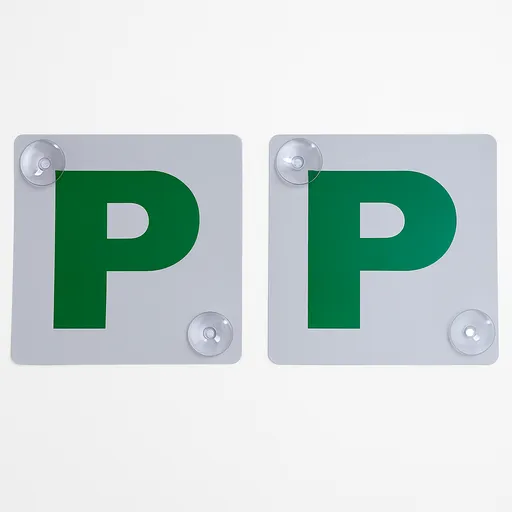 2x GREEN P PLATES Suction Probationary Car Window Signs for NSW (New South Wales)