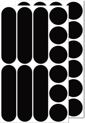 Reflective stickers - 2 pieces - Round + Strip - Reflection - Bicycle reflectors - Reflective safety stickers - For bicycle, motorcycle scooter, scooter, all types of helmets - Black