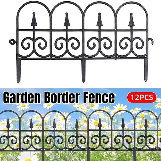 12pcs Outdoor Plastic Garden Fence Decorative Hedge Fence for Patio Landscaping