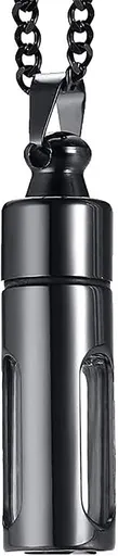 Portable Stainless Steel Glass Container Tube Urn Keepsake Cremation Ashes Memorial Pendant for Men Women