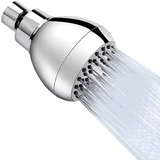 High Pressure Shower Head 3 Inches Anti-clog Anti-leak Fixed Showerhead Chrome with Adjustable Swivel Brass Ball Joint