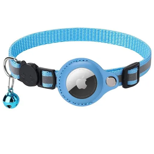 Reflective Pet Collar for AirTag Tracker Adjustable 22-32 cm Blue