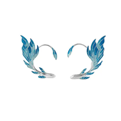 Fairy Earrings Stud Earrings, Blue Anime Ear Cuff Earrings for Women, Piercing Cartilage Ear Wrap Earrings