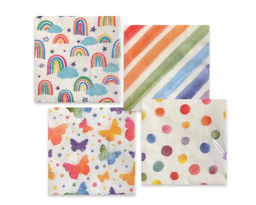 bulk 960 Rainbow Napkins 2ply Assort 33cm